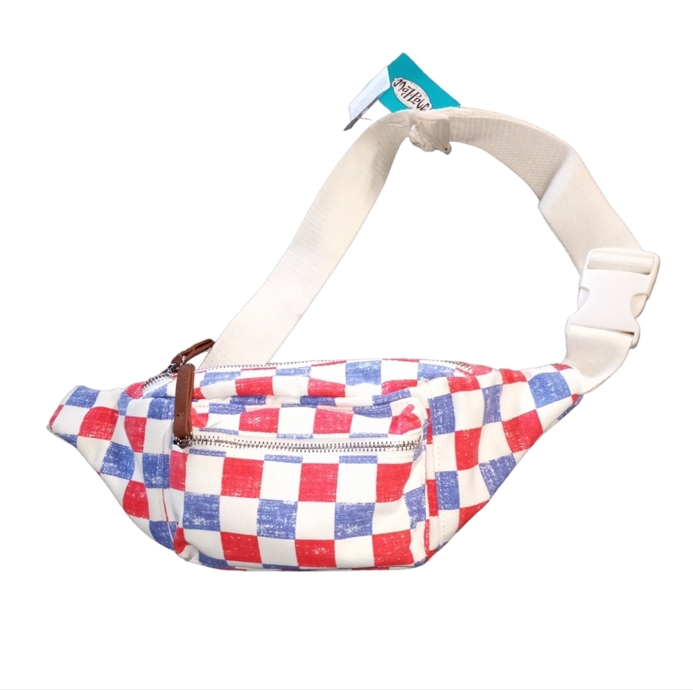 Mad love red white and blue checkered waist bag - Picture 4 of 6